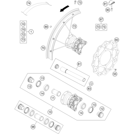ROUE AVANT HUSQVARNA 85 TC...